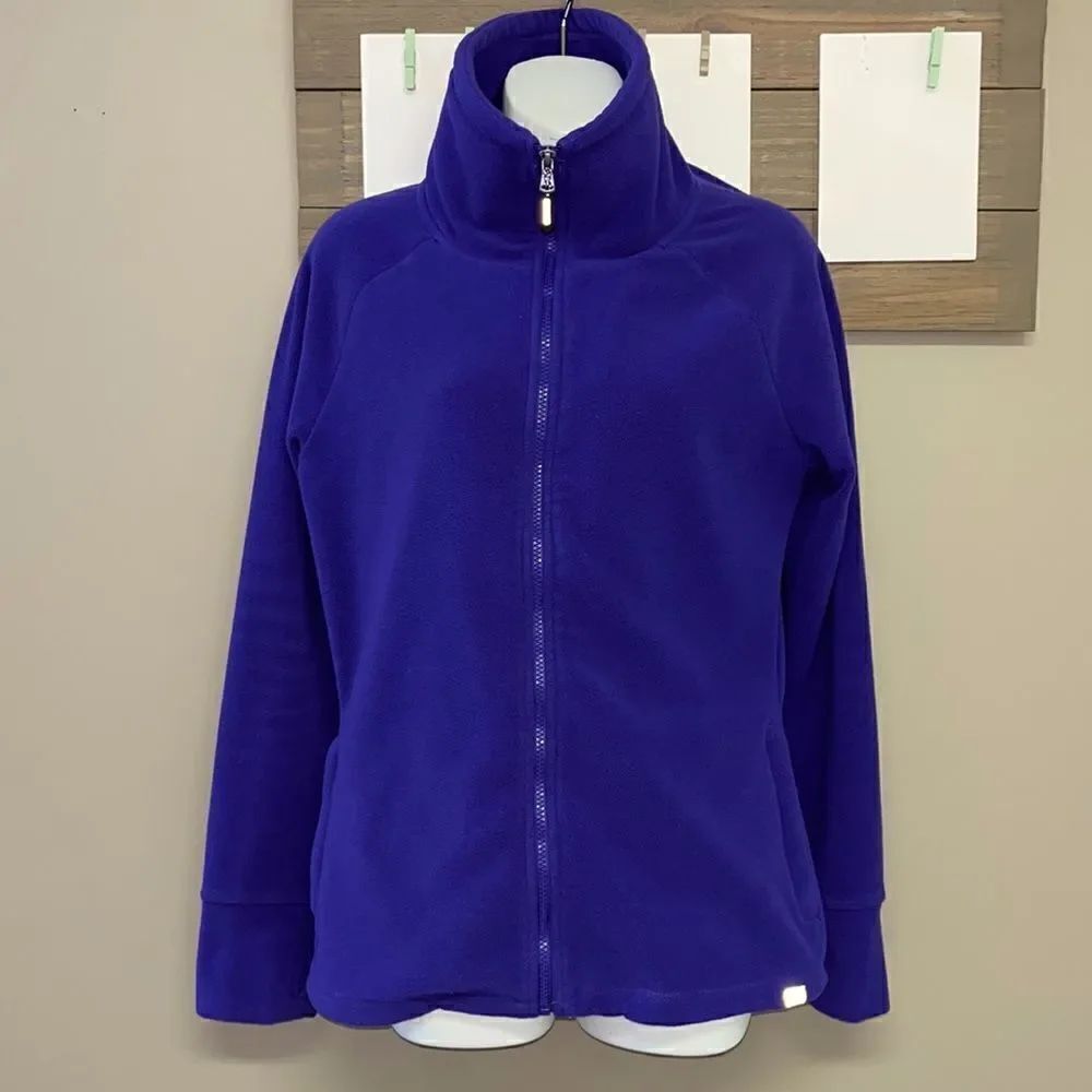 Calvin Klein Woman’s Performance Purple Zip-Up High Collar Fleece w/ Pockets-Med